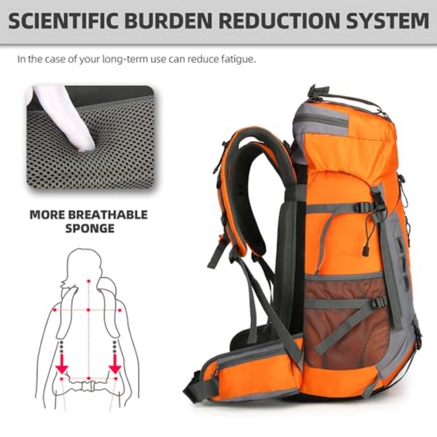 60L Hiking Backpack for Men an - Rain Cover Backpack 评论和价格