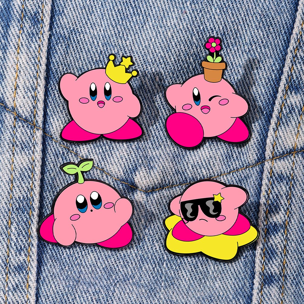 4pcs Kirby Enamel Lapel Pins S - Fashion Backpack Women 评论和价格