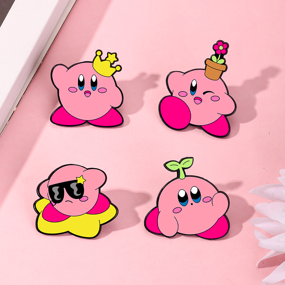 4pcs Kirby Enamel Lapel Pins S - Fashion Backpack Women 评论和价格