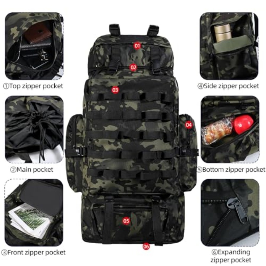 70L/100L Camping Hiking Backpa - Rain Cover Backpack 评论和价格