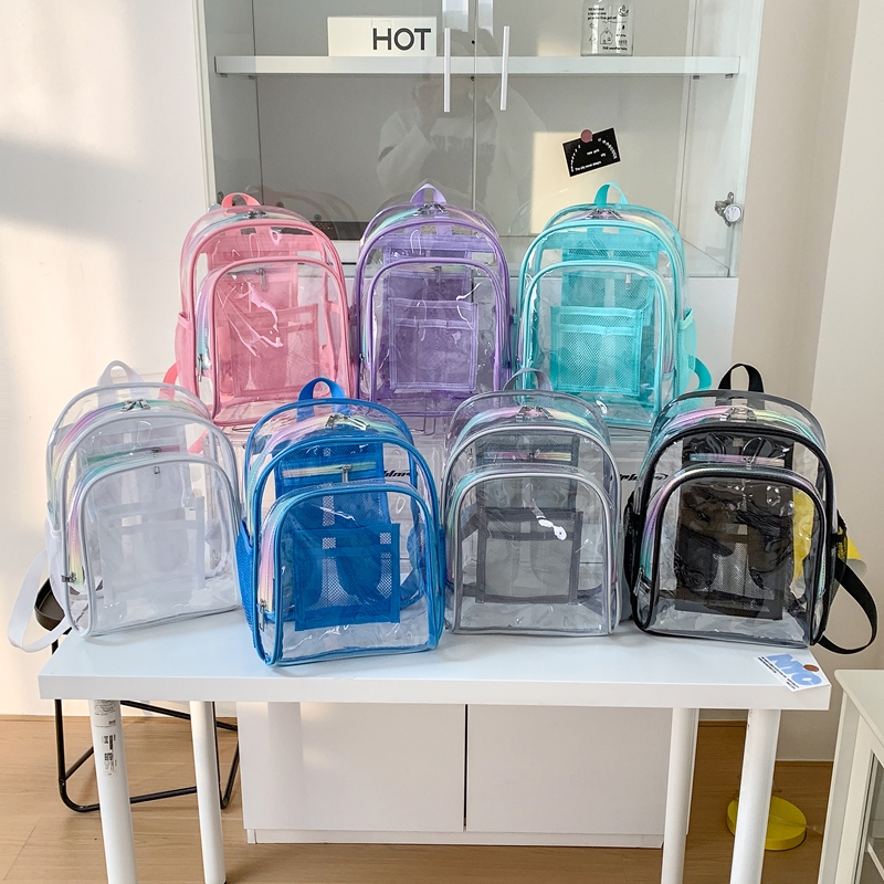 PVC Transparent Zipper Large C - Fashion Backpack Women 评论和价格