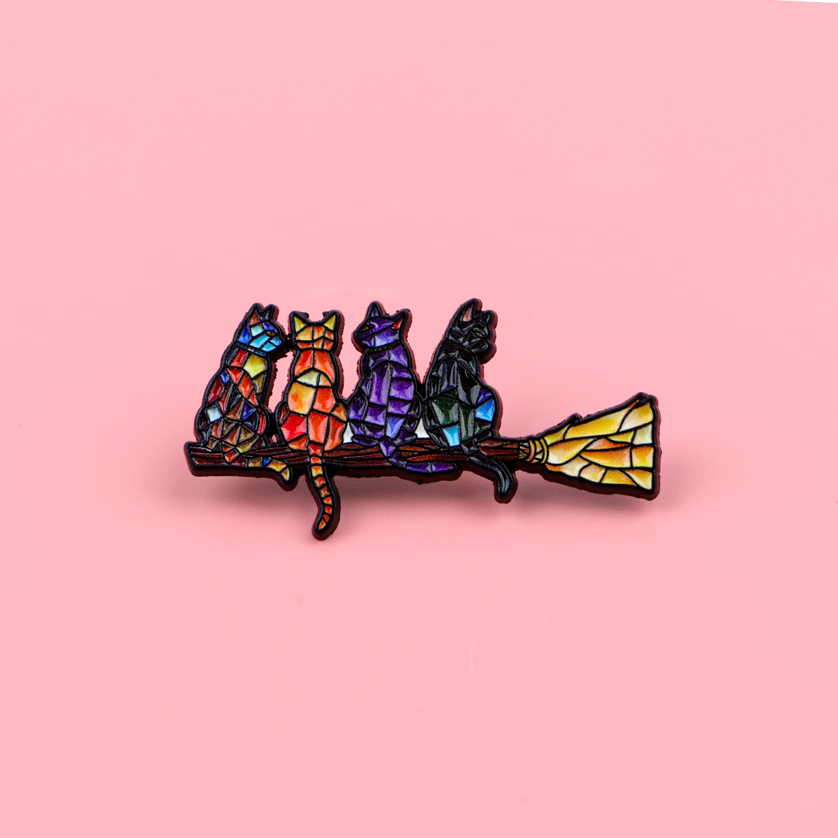 Colorful Cat Enamel Pin Witch  - Fashion Backpack Women 评论和价格