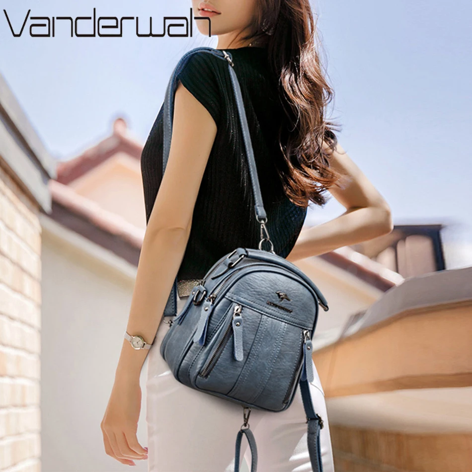 4 In 1 Leather Backpacks Multi - Leather Backpack Vintage 评论和价格