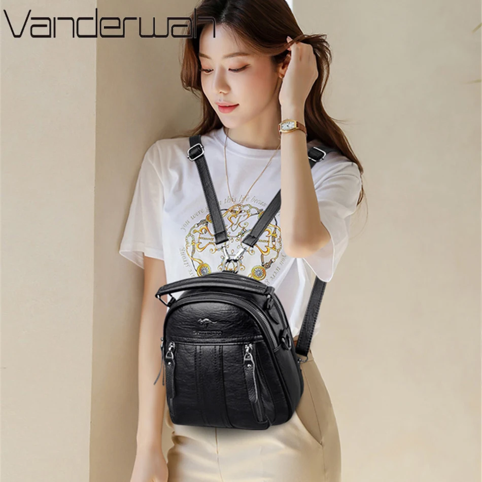 4 In 1 Leather Backpacks Multi - Leather Backpack Vintage 评论和价格