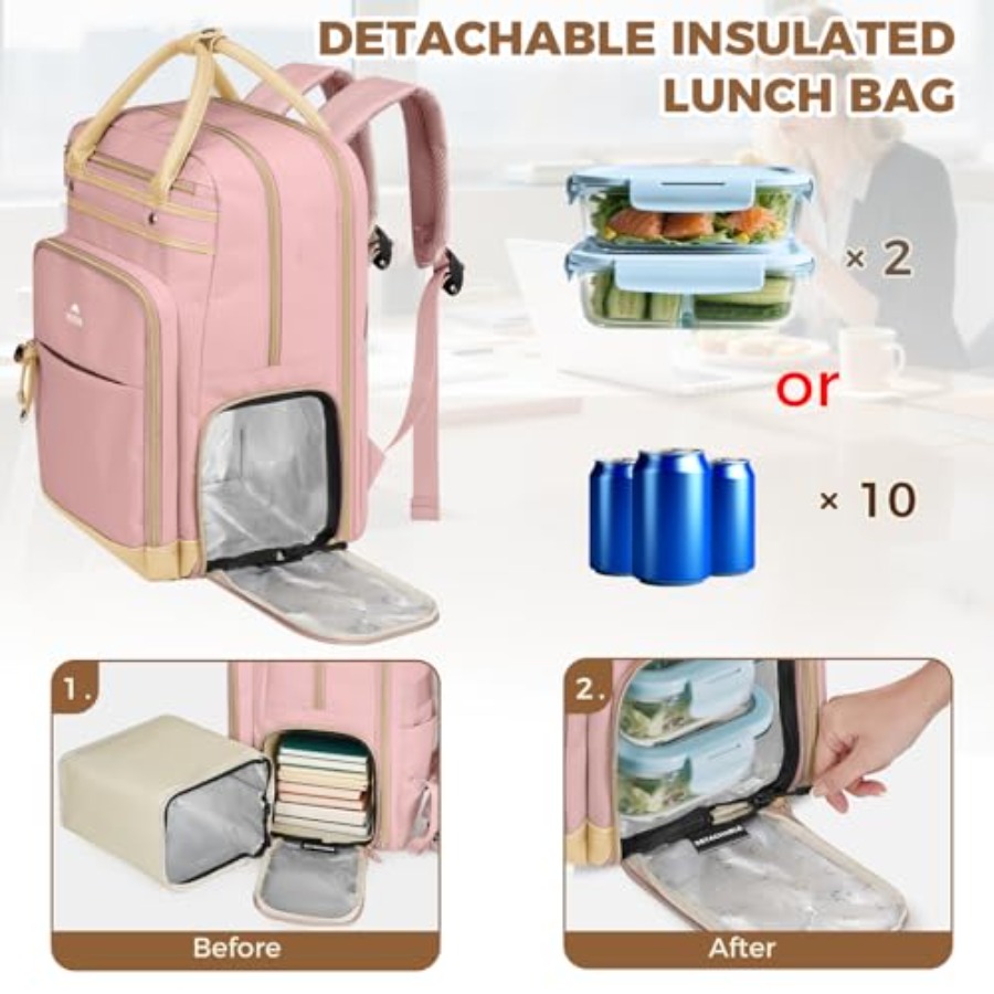 Lunch Backpack for Women, Teac - Laptop Backpack 15.6 评论和价格
