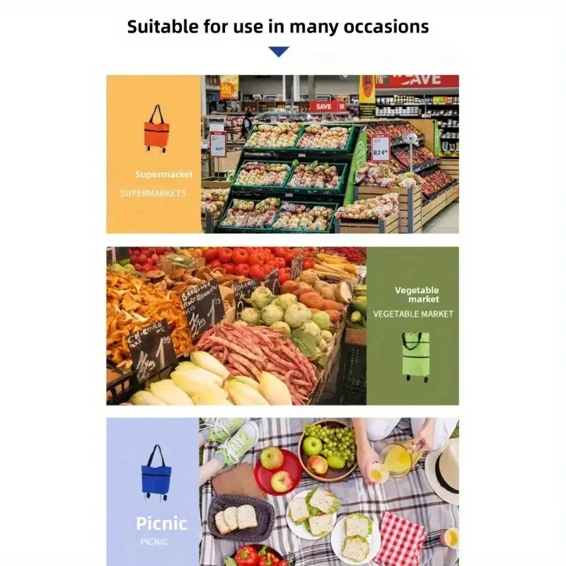 1pc Portable Shopping Cart wit - Foldable Backpack Small 评论和价格