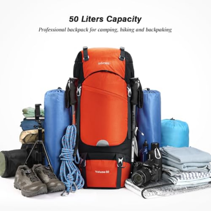 50L Hiking Backpack Travel Bag - Rain Cover Backpack 评论和价格