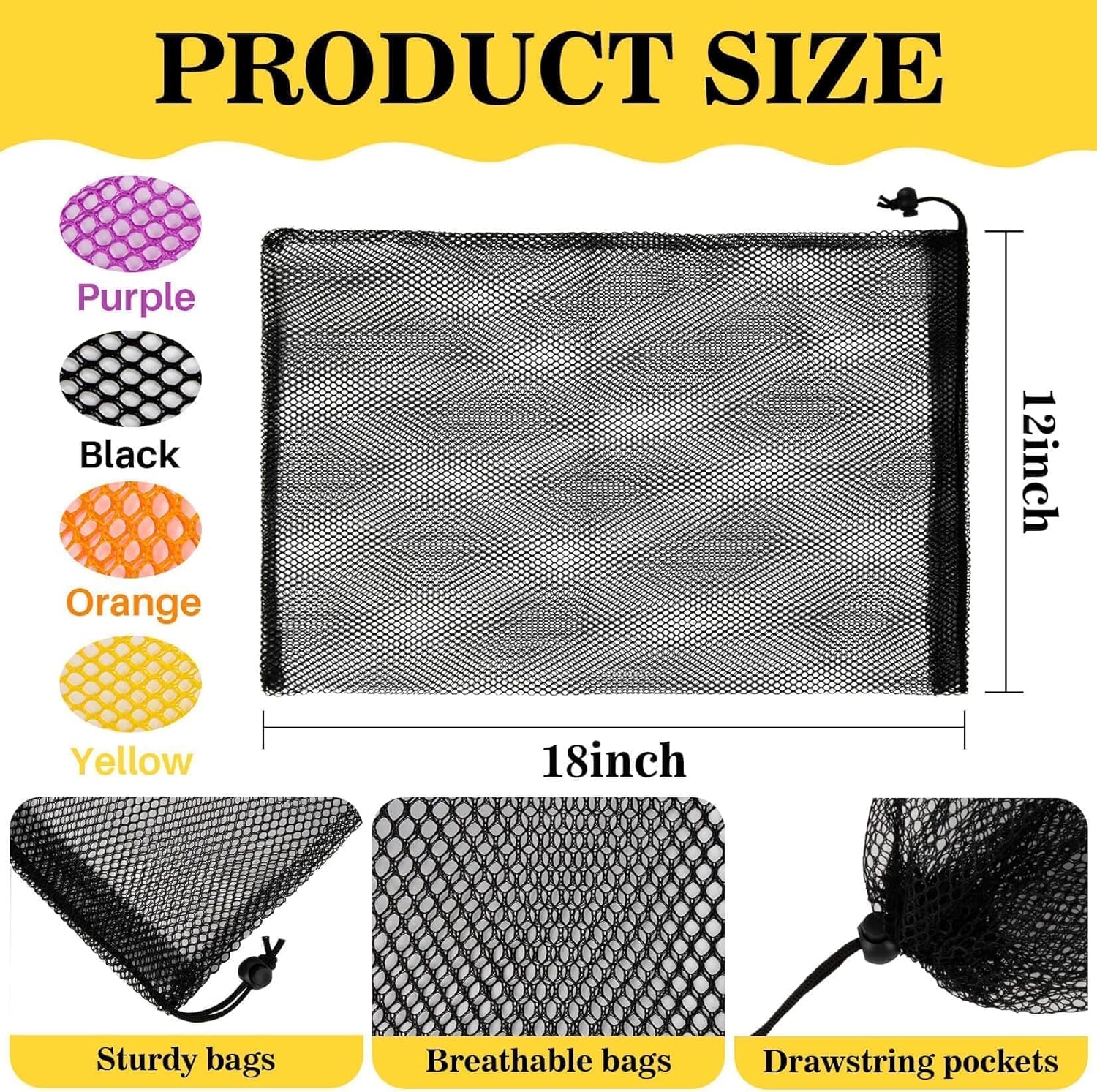 4PCS Mesh Drawstring Bags 18x1 - Drawstring Gym Bag 评论和价格