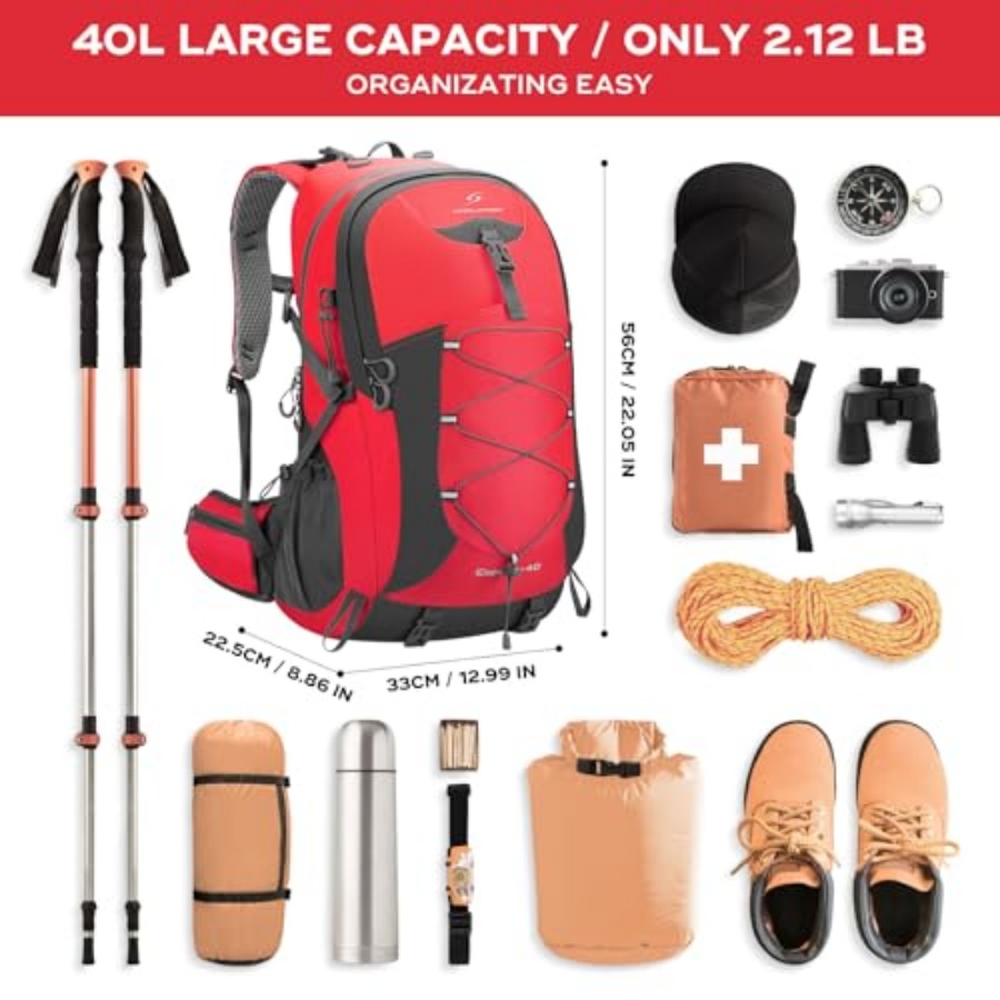 Hiking Backpack, Camping Backp - Rain Cover Backpack 评论和价格