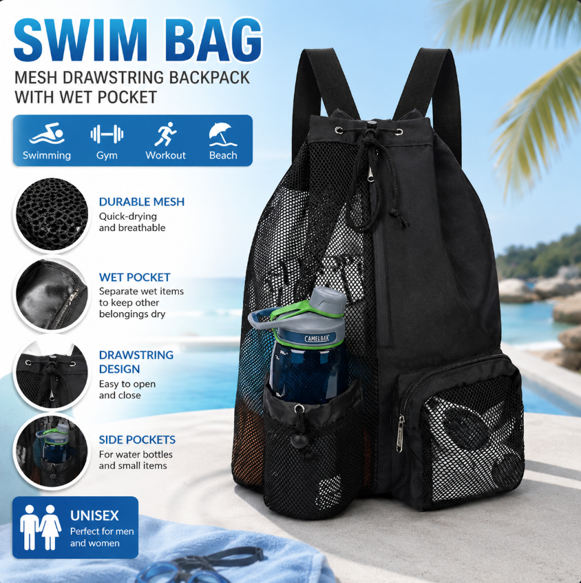 Drawstring Beach Storage Bag M - Drawstring Gym Bag 评论和价格