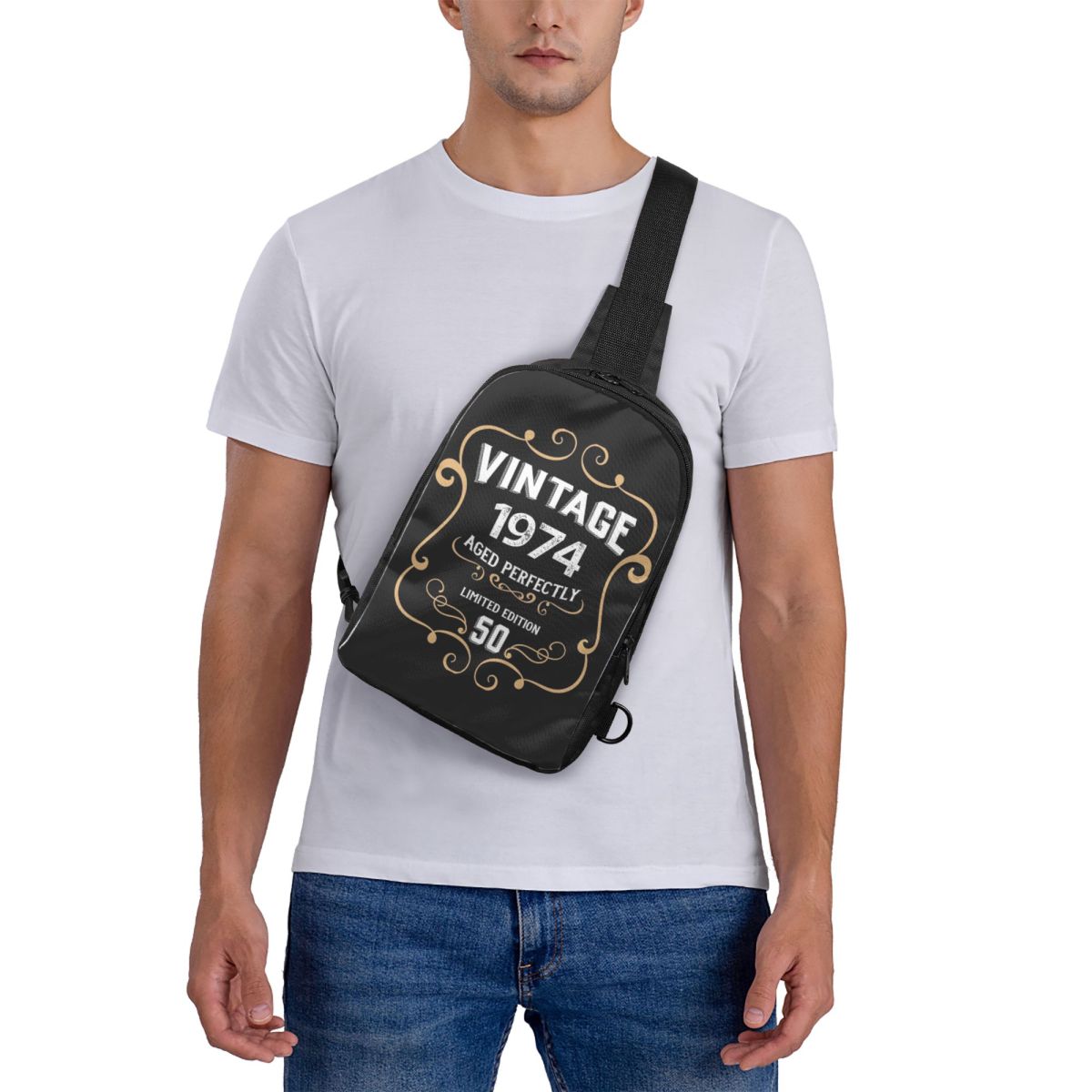 50th Birthday Vintage 1974 Age - Sling Backpack Shoulder 评论和价格