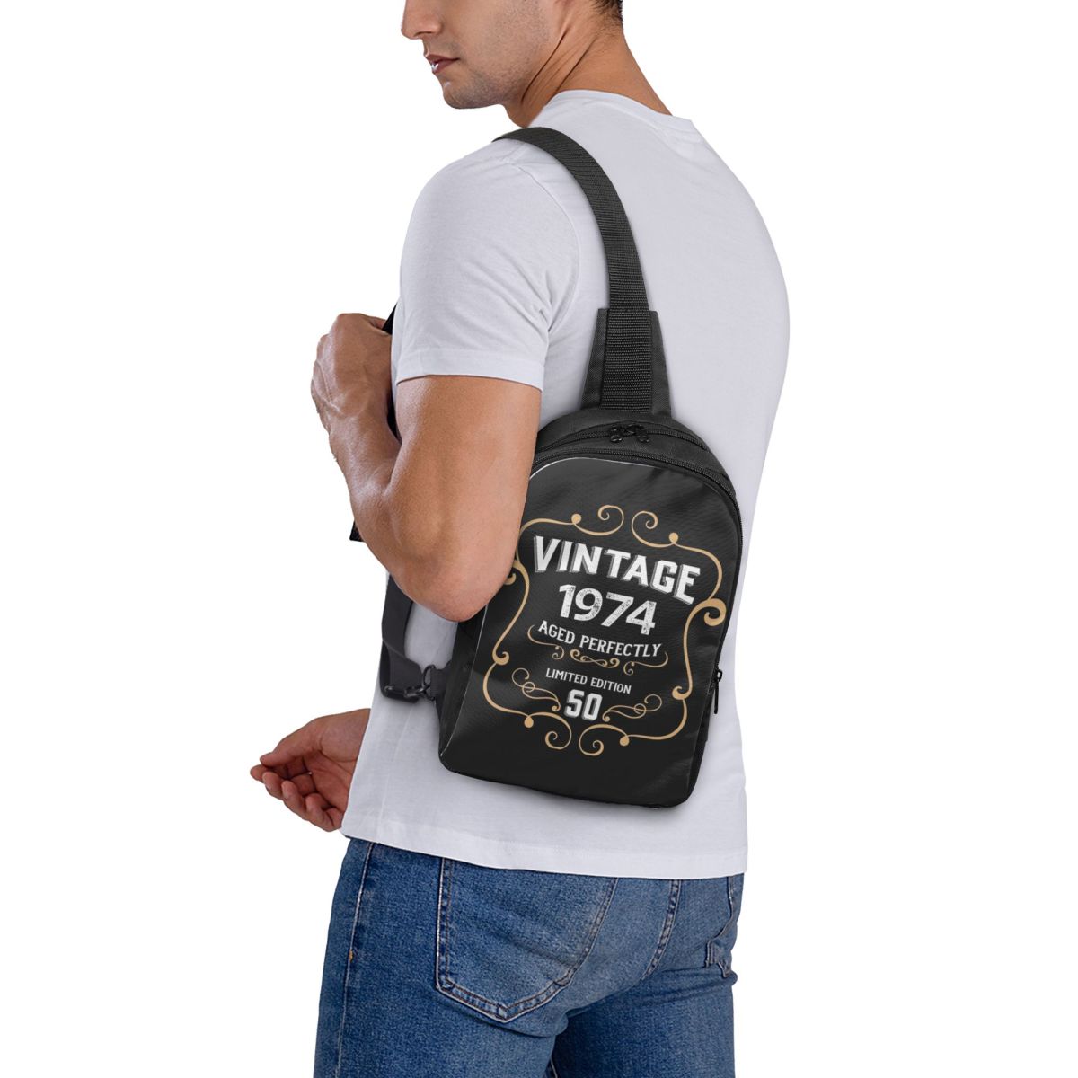 50th Birthday Vintage 1974 Age - Sling Backpack Shoulder 评论和价格