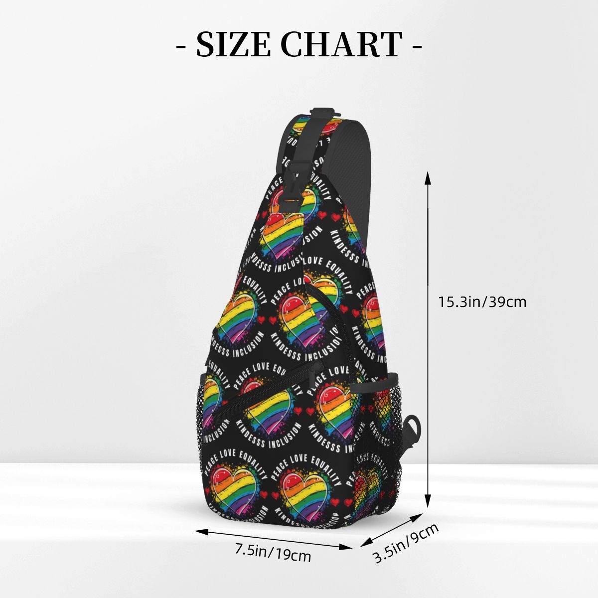 Inclusive Rainbow Printed LGBT - Sling Backpack Shoulder 评论和价格