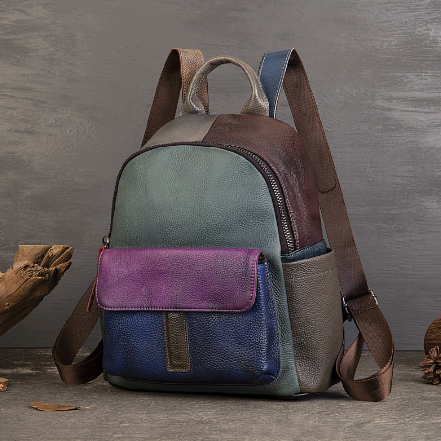 【New Arrival】 Vintage Color Bl - Leather Backpack Vintage 评论和价格