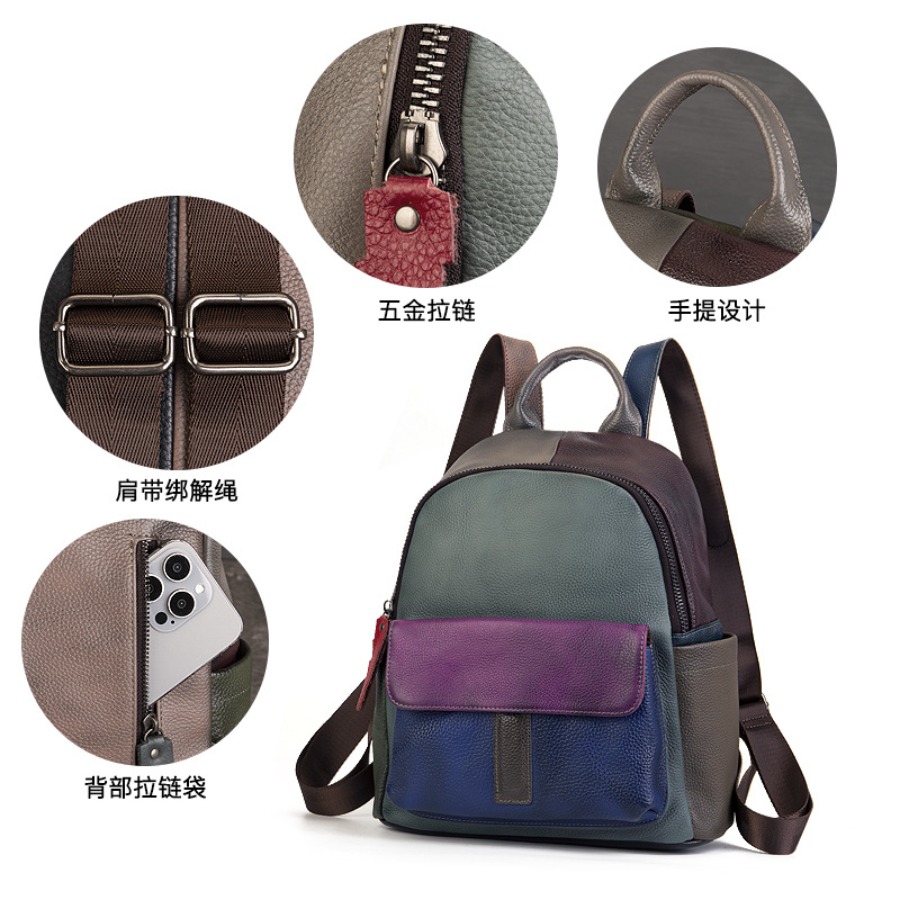 【New Arrival】 Vintage Color Bl - Leather Backpack Vintage 评论和价格
