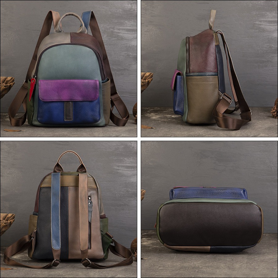 【New Arrival】 Vintage Color Bl - Leather Backpack Vintage 评论和价格
