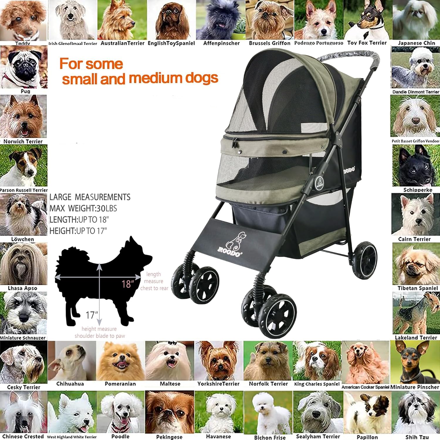 4 Wheel Dog Cat Pet Stroller,  - Foldable Backpack Small 评论和价格