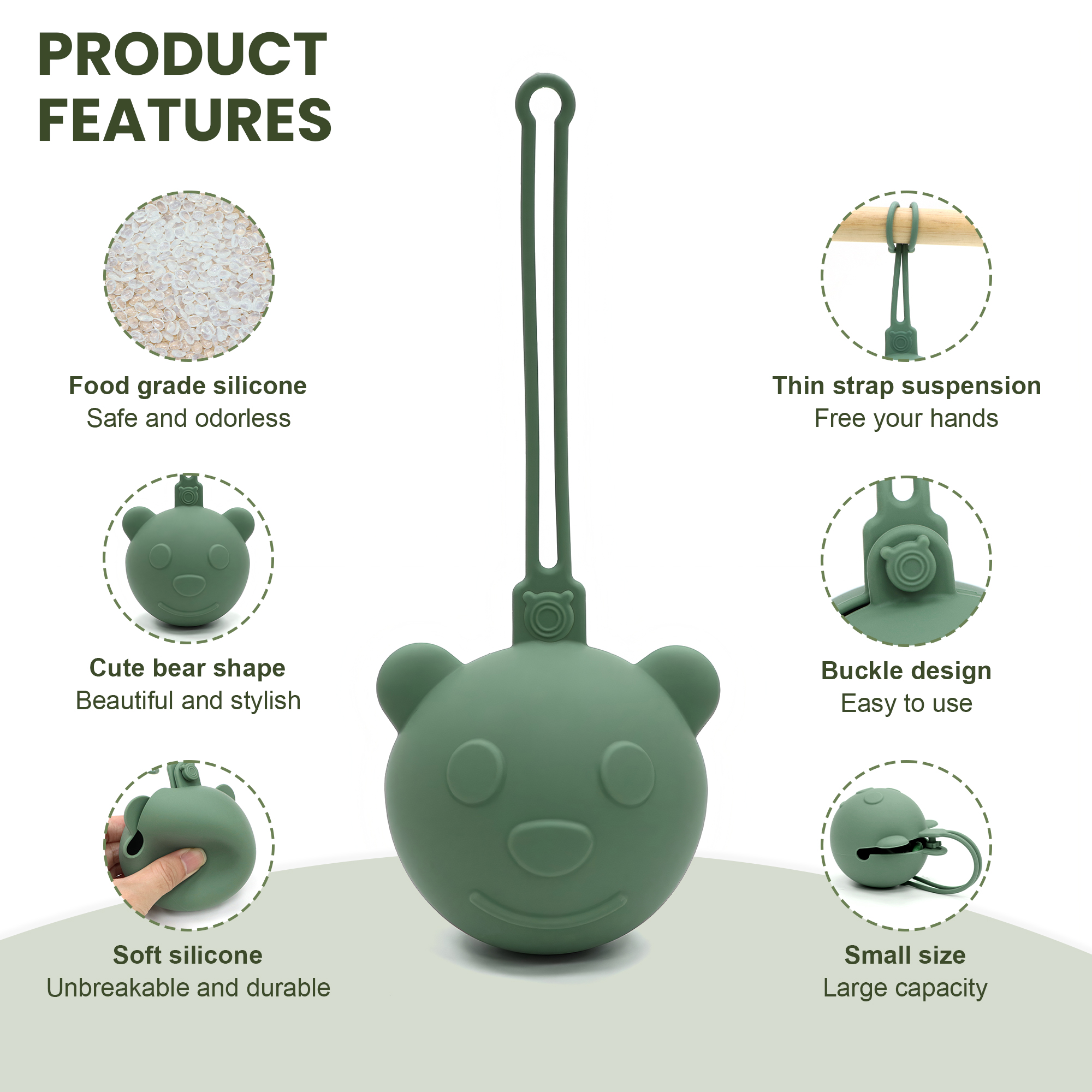 Bear-shaped portable silicone  - Backpack Diaper Bag 评论和价格