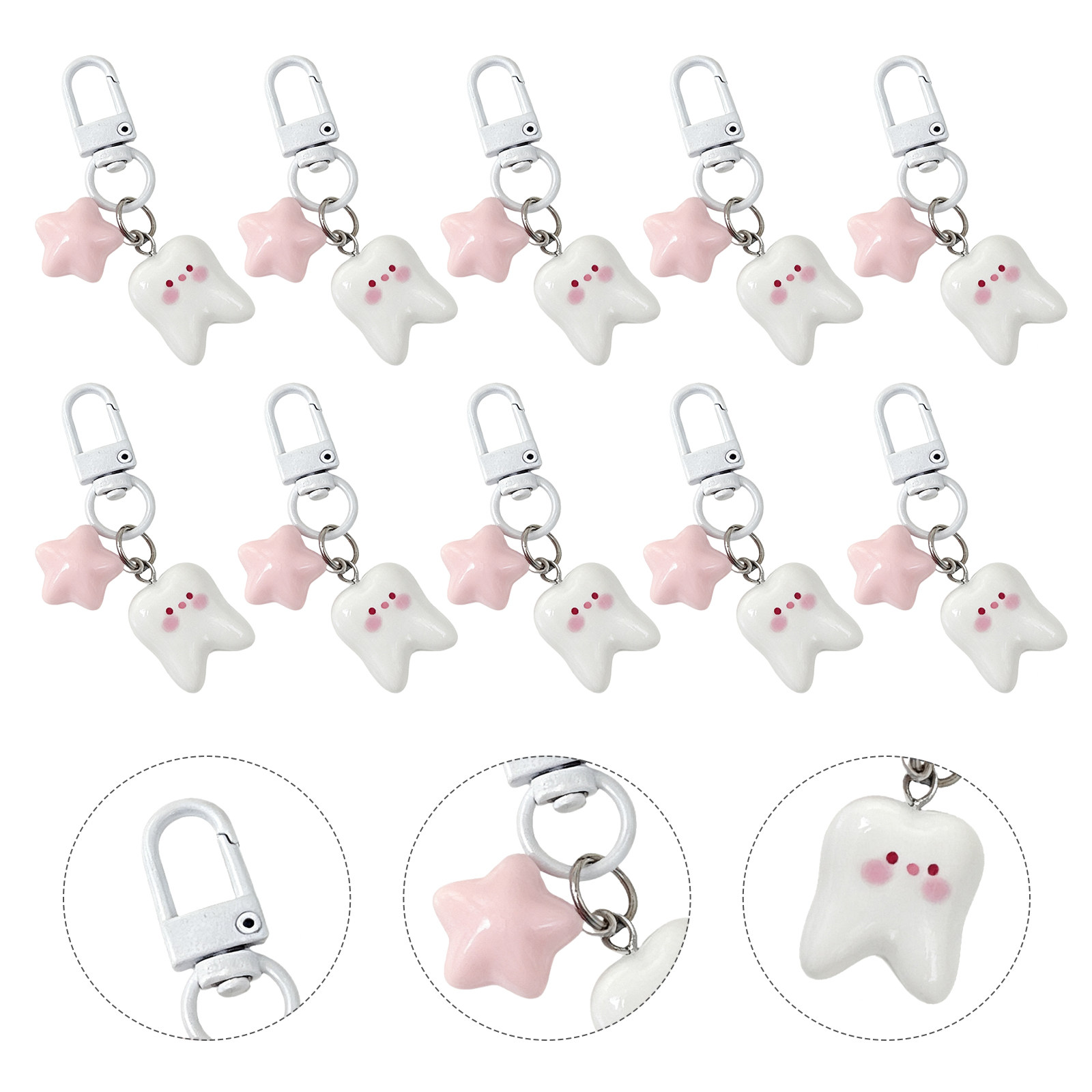 10Pcs Tooth Shape Keychain Cut - Mini Backpack Purse 评论和价格