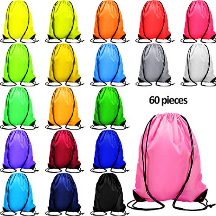 60 Pieces Drawstring Backpack  - Drawstring Gym Bag 评论和价格