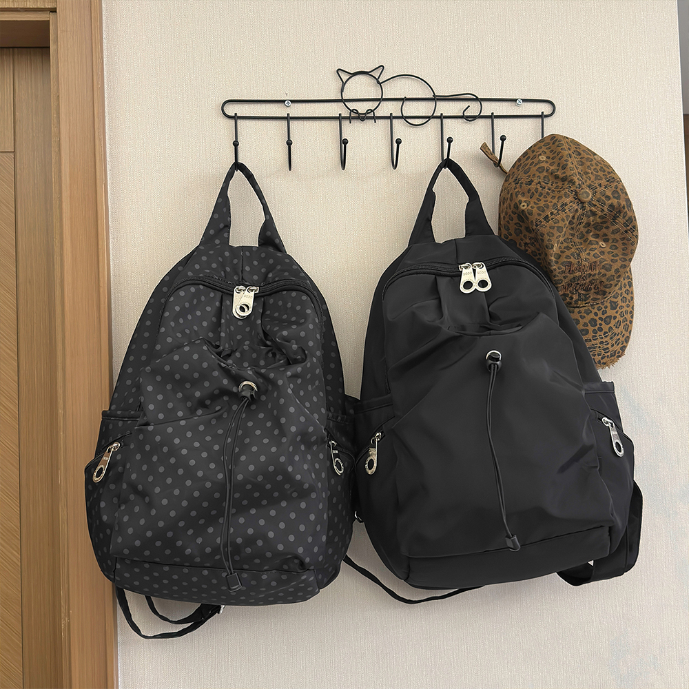 Polka Dot Nylon Drawstring Bac - Canvas Backpack Casual 评论和价格