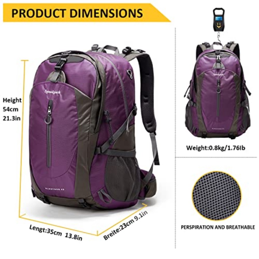 Hiking Backpack 40L Waterproof - Rain Cover Backpack 评论和价格