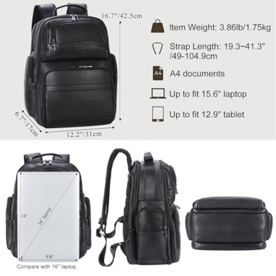 Men's Vintage Leather Backpack - Leather Backpack Vintage 评论和价格