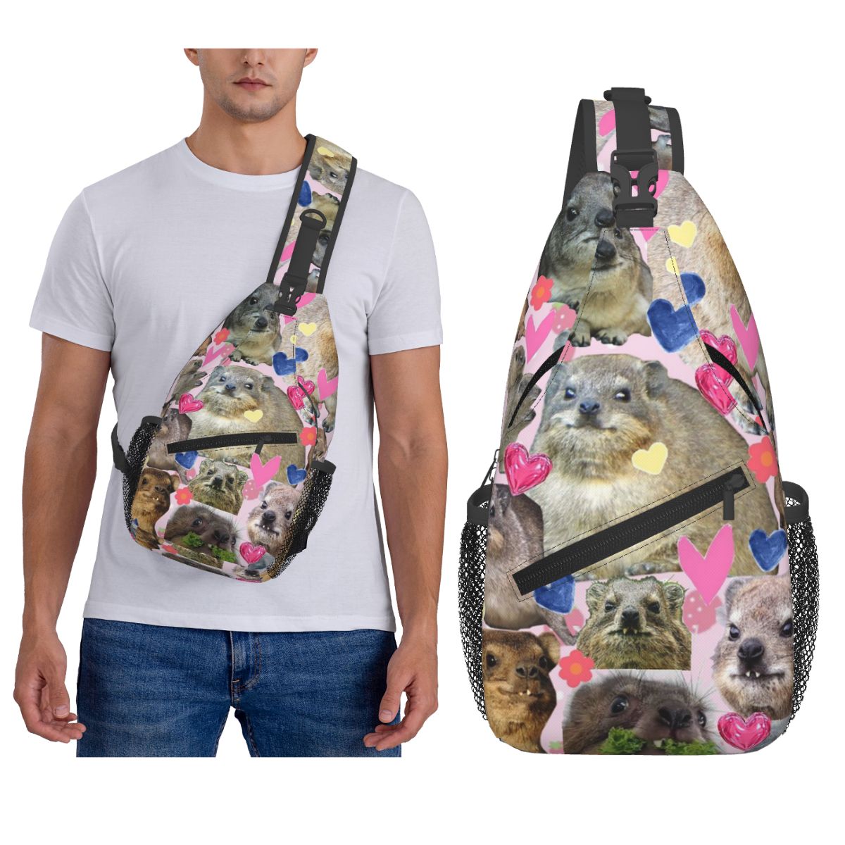 Cute Rock Hyrax Chest Bag Men  - Sling Backpack Shoulder 评论和价格