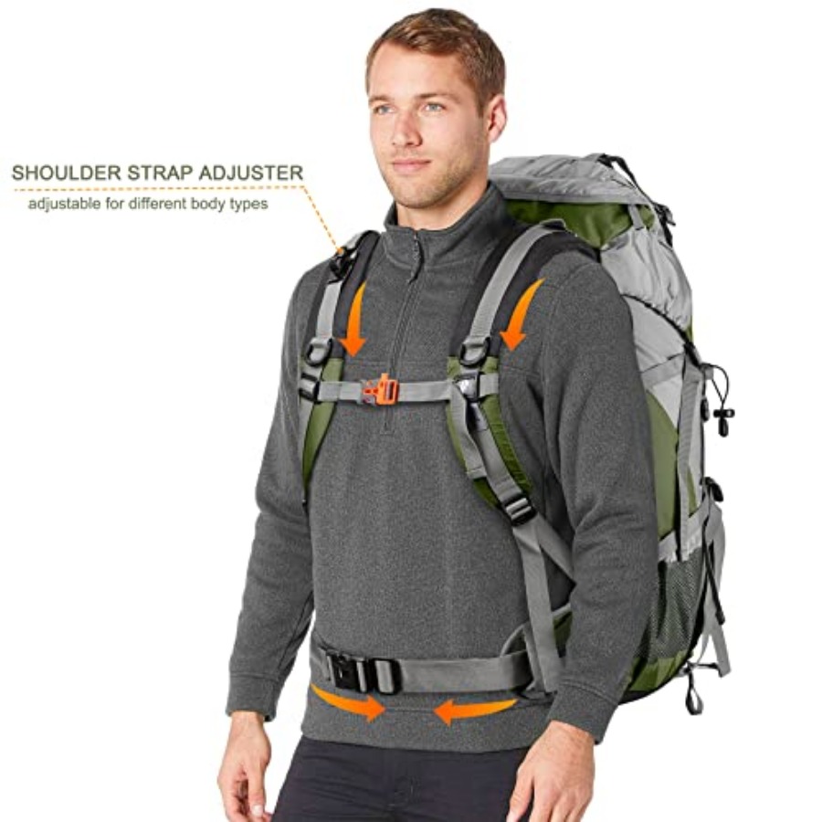Loowoko 50L Hiking Backpack, W - Rain Cover Backpack 评论和价格