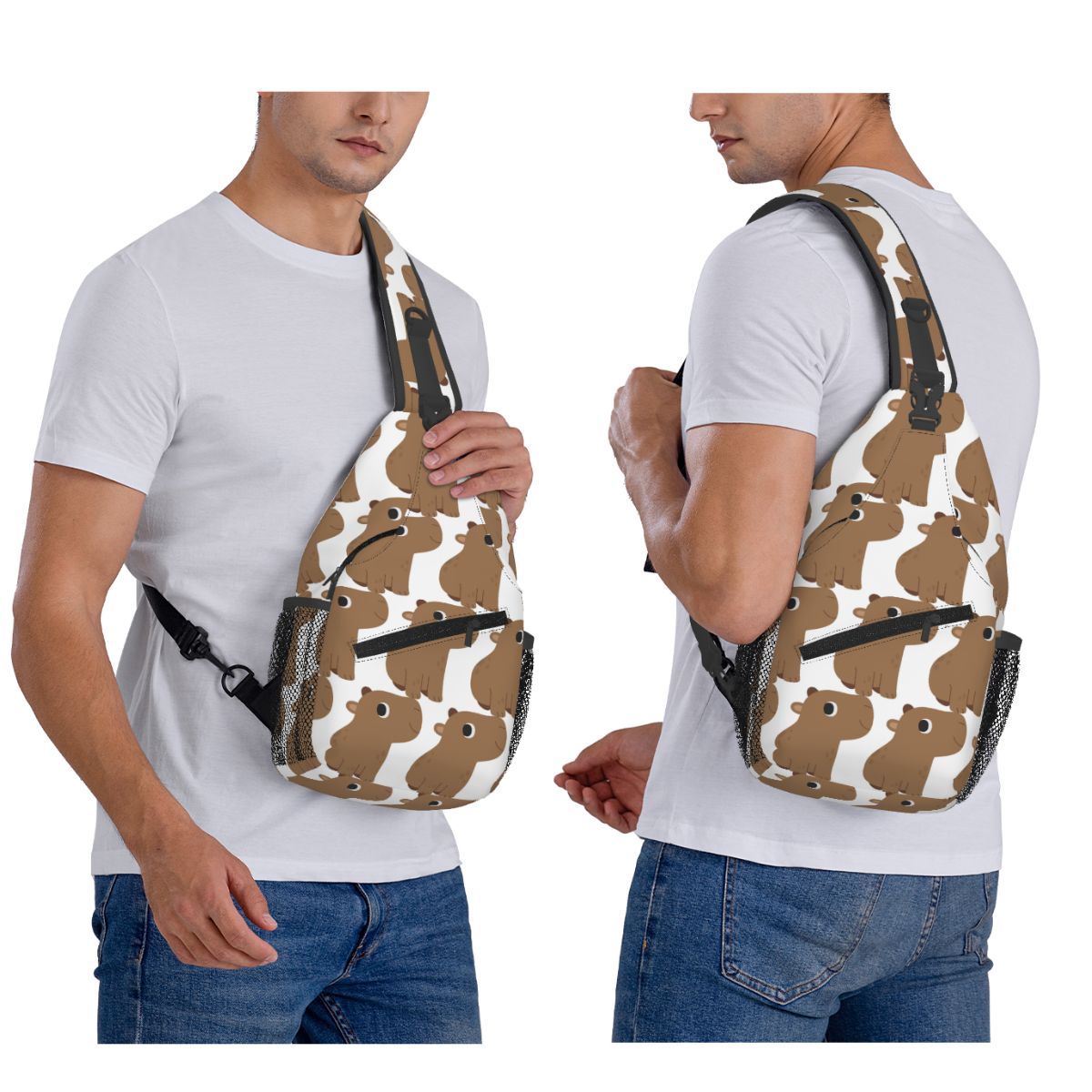 Cute Capybara Chest Bag Men Sl - Sling Backpack Shoulder 评论和价格