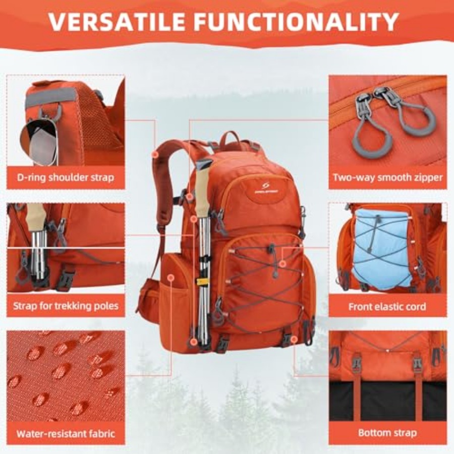Hiking Backpack, 40L Waterproo - Rain Cover Backpack 评论和价格