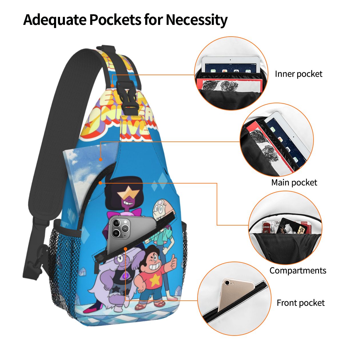 Steven Universe Cute Cartoon C - Sling Backpack Shoulder 评论和价格