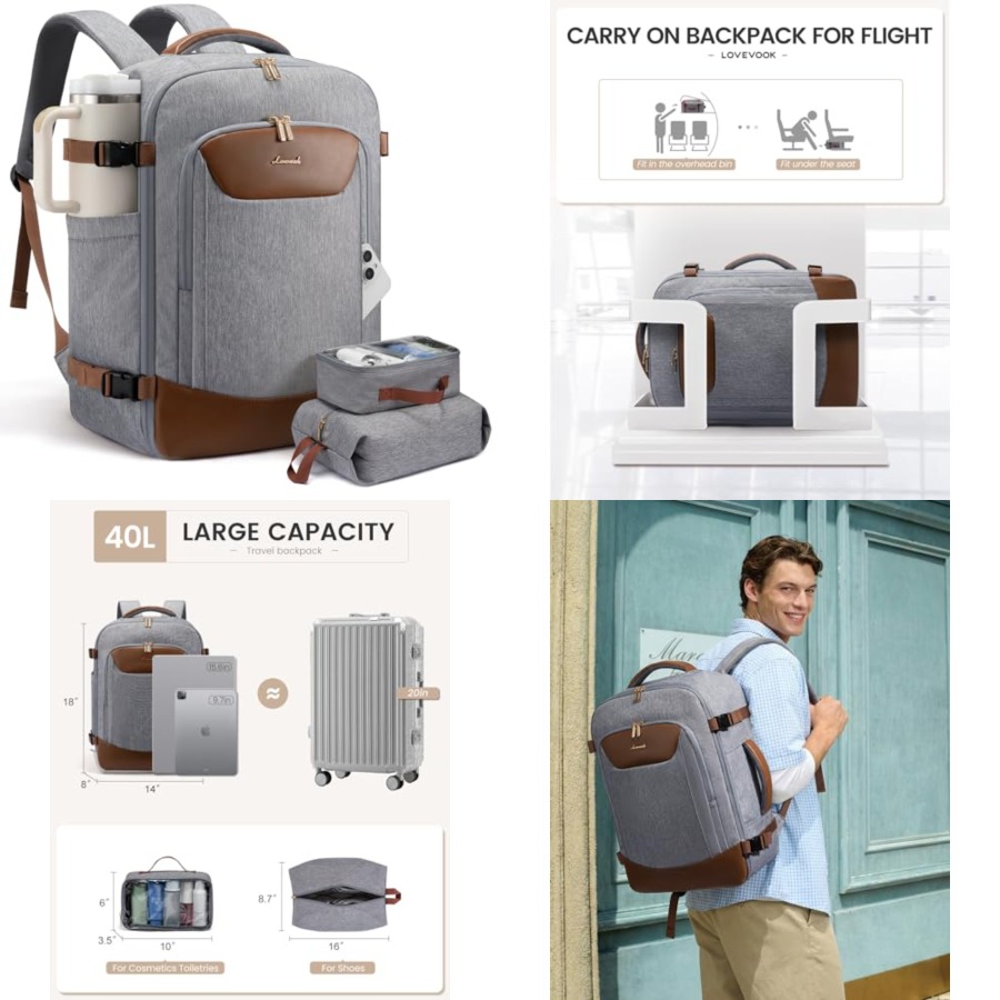 40L Travel Backpack for Women  - Laptop Backpack 15.6 评论和价格