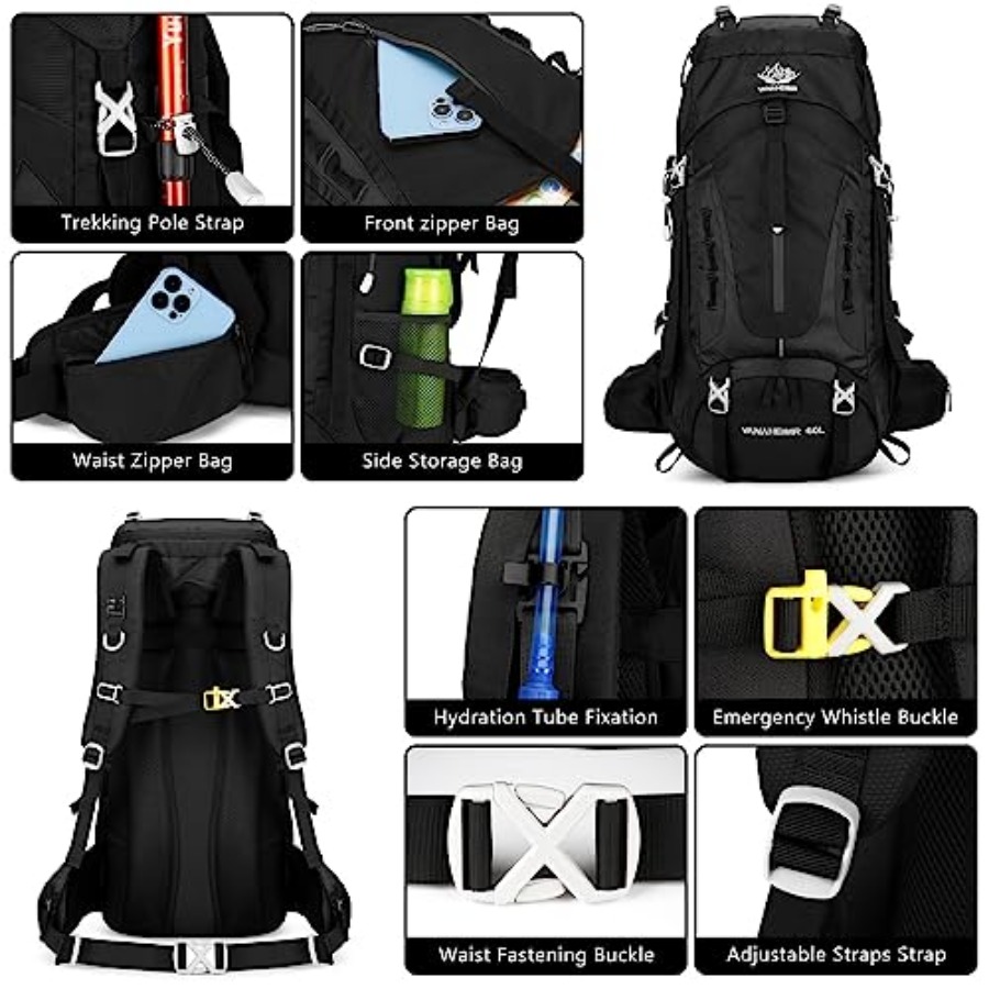 50L Hiking Backpack Men Campin - Rain Cover Backpack 评论和价格