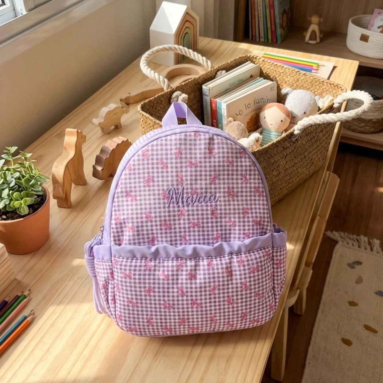 Custom Name-Letter Embroidered - School Backpack Teen 评论和价格