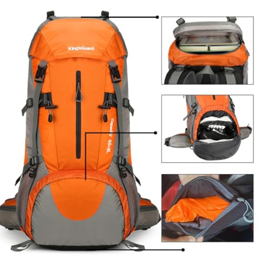 70L Hiking Backpack with Rain  - Rain Cover Backpack 评论和价格