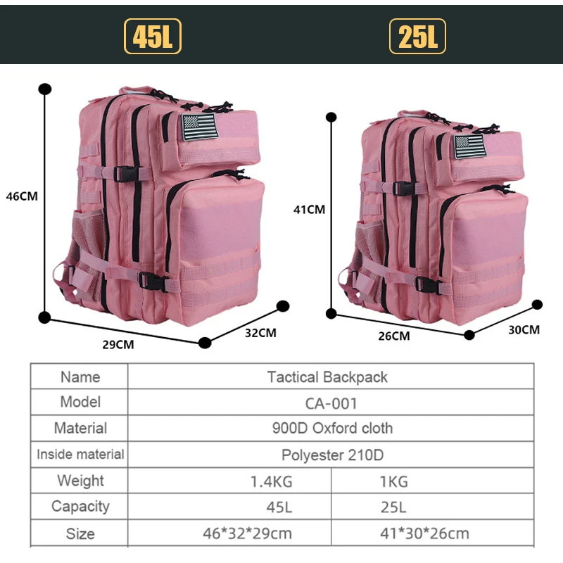 25L/45L 3P Tactical Backpack f - Urban Backpack Tactical 评论和价格