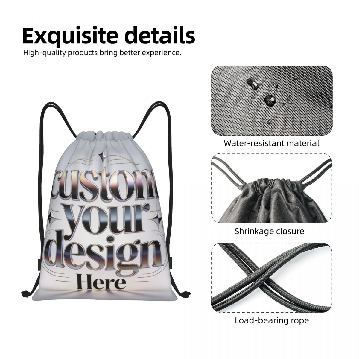 Custom Your Photo Logo Text Dr - Drawstring Gym Bag 评论和价格