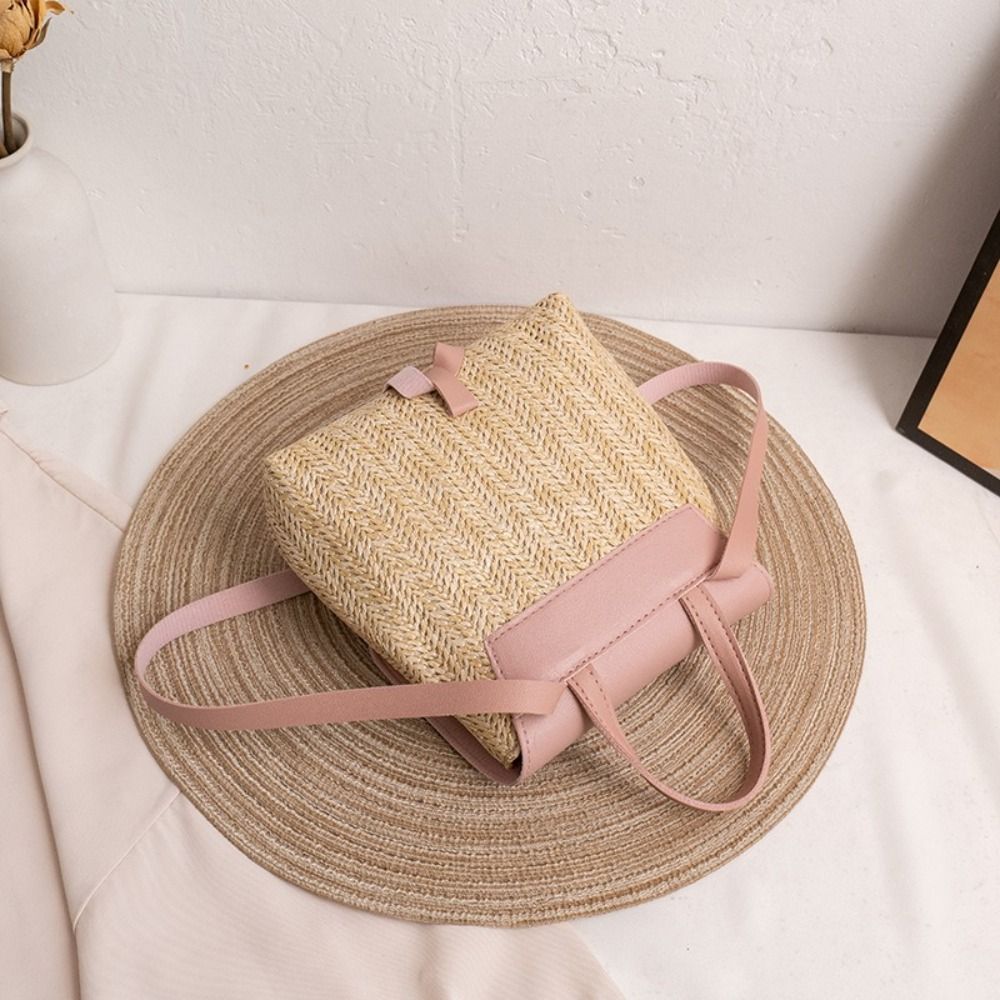 Fashion PU Leather Straw Backp - Leather Backpack Vintage 评论和价格