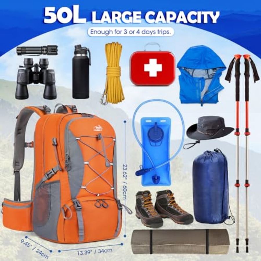 50L Hiking Backpack Waterproof - Hiking Backpack Waterproof 评论和价格