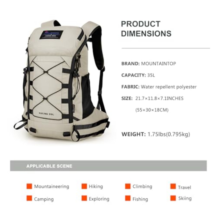 35L Hiking Backpack, Lightweig - Rain Cover Backpack 评论和价格